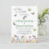 Een leven van vlinders 4e bruiloft Jubileum Kaart (Staand voorkant)