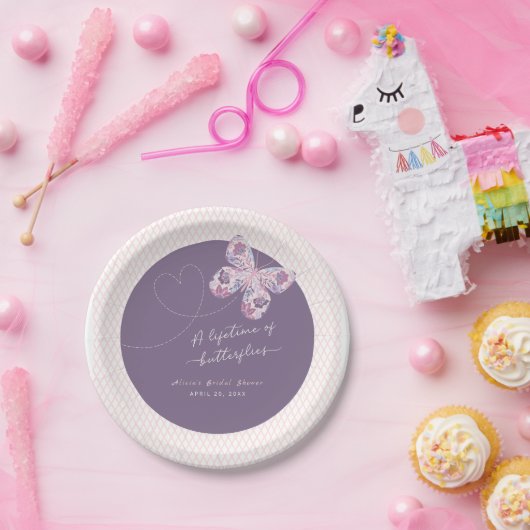 Een leven van vlinders Custom Vrijgezellenfeest Papieren Bordje (Feest)