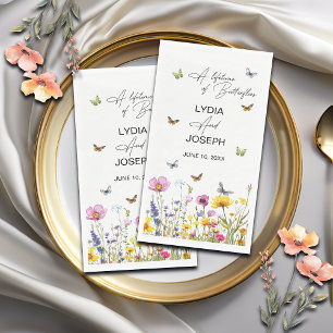 Een leven van vlinders Wildflowers Wedding Servet