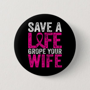 Een leven vrouw plezier borstkanker bewustzijn ronde button 5,7 cm