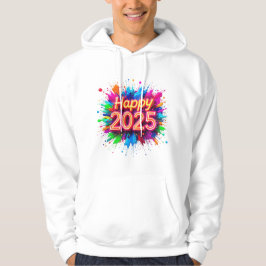 Een levendig en kleurrijk nieuwjaar 2025 hoodie