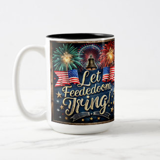 Een levendig en patriottisch kunstwerk tweekleurige koffiemok