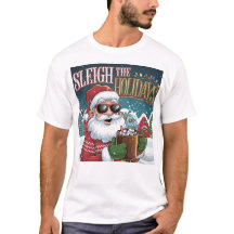 Een levendig en speels T-shirt met kerstthema