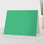 Een levendig groen blad met prominente aderen en e kaart (Achterkant)