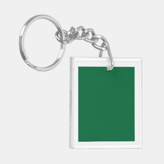 Een levendig groen blad met verschillende aderen i sleutelhanger (Voorkant Links)