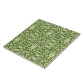 Een levendig groen kleur klassiek patroon tegeltje (Zijkant)