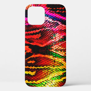 Een levendig, kleurrijk patroonontwerp met abstrac iPhone 12 hoesje
