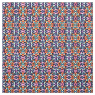 Een levendig multicolor bloemenstof patroon ontwer stof