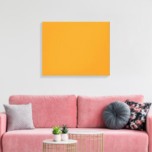 Een levendig oranje plein omgeven door een witte r canvas afdruk