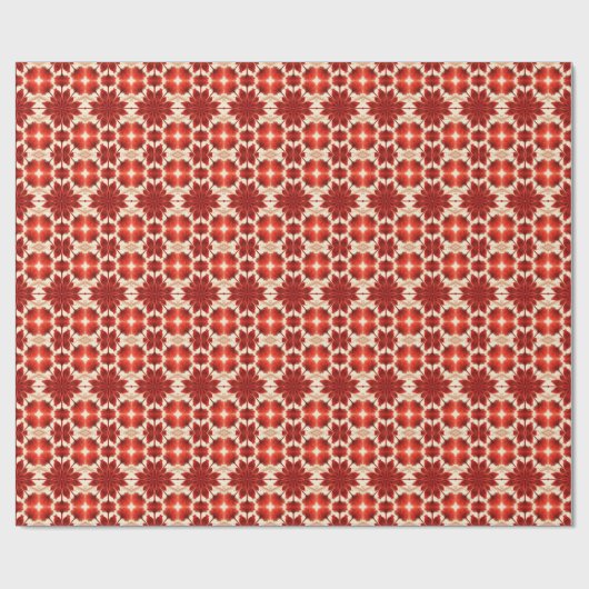 Een levendig rood kleur klassiek trendy patroon on cadeaupapier (Vlak)