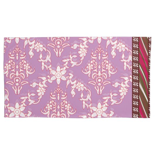 Een levendig textielontwerp met een ingewikkeld pa kussensloop (Voorkant-Links)