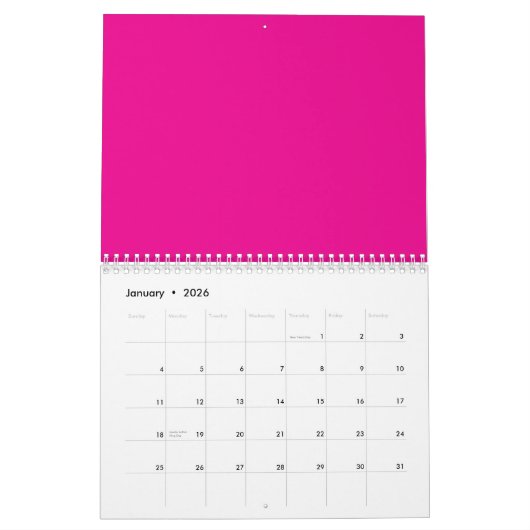 Een levendig verloop van kleuren gaat naadloos ove kalender (Jan 2026)