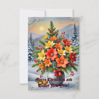 Een levendige bloemen arrangement kaart