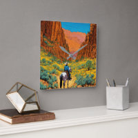 Een levendige cowboy in Canyon | Kuifje Comic Art