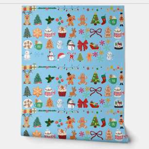 Een levendige kerst wallpaper behang