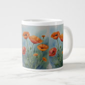 Een levendige oranje klaproos dansen in de wind. extra grote beker (Voorkant rechts)