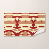 Een levendige rode gele stof print patroon ontwerp handdoek (Handdoek)