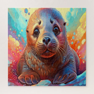 Een levendige zeehond legpuzzel