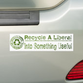 Een liberaal recyclen in iets nuttigs bumpersticker (Op auto)