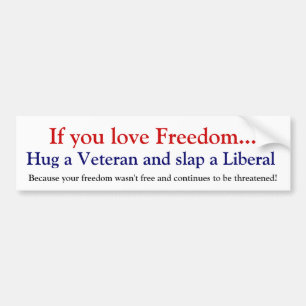 Een liberaal slachtoffer van een Vet Bumpersticker