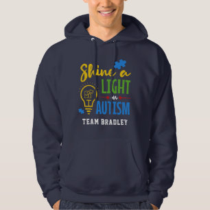 Een licht op persoonlijk team voor autisme schetse hoodie