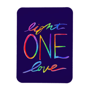 Eén lichte, één liefdesregenboogstekker, aangepast magneet