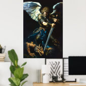 Een lied van staal en schaal | Angel vs Dragon Poster (Thuiskantoor)