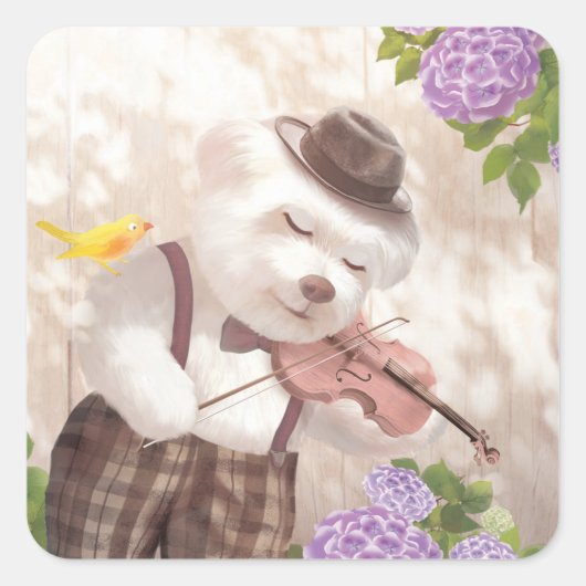 Een liedje voor jou vierkante sticker (Voorkant)