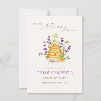 EEN LIEF HONINGJE IS ONDERWEG NAAR HET BABY SHOWER KAART