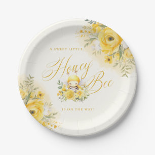 Een lief klein honingbij Baby shower Papieren Bordje