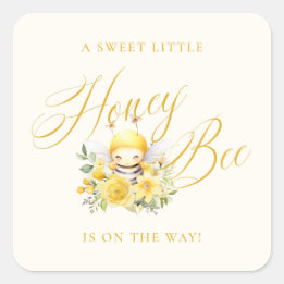 Een lief klein honingbij Baby shower Vierkante Sticker