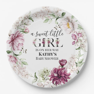 Een lief klein meisje Baby shower papier Bord