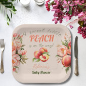 Een lief klein perzik zomer bloemig Baby shower Papieren Bordje