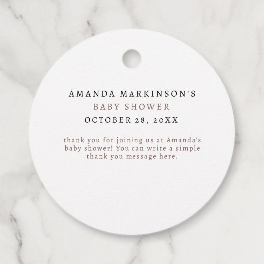 Een lief klein pompoenneutraal Baby shower Bedankjes Labels (Achterkant)