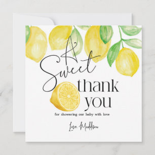Een lief kleintje, Lemon thema, Baby shower, Bedankkaart