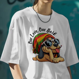 Eén Liefde Eén Blaffende Grappige Hond T-shirt