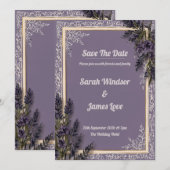 Een liefde in bloei lavendel bruiloft uitnodiging (Voorkant / Achterkant)