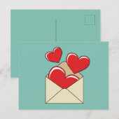 Een liefdesbrief briefkaart (Voorkant / Achterkant)