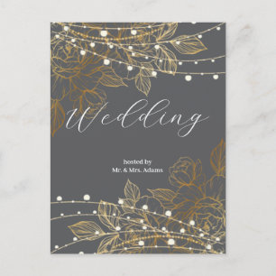 "Een liefdesverhaal ontvouwt zich: onze bruiloft Briefkaart