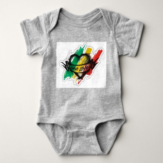 een liefdesvlag van rasta reggae graffiti romper (Voorkant)