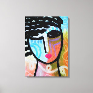 Een liefdevol Abstract digitaal portret van een vr Canvas Afdruk