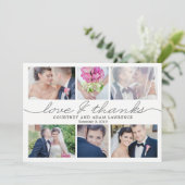 Een liefdevol schrijven bruiloft Dank je fotokaart Bedankkaart (Staand voorkant)