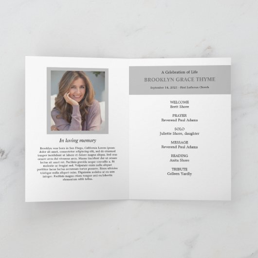 Een liefdevolle foto-Memorial Programma (Binnen)