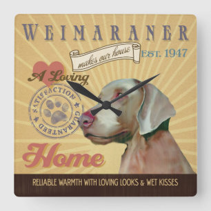 Een liefdevolle weimarer maakt ons huis vierkante klok