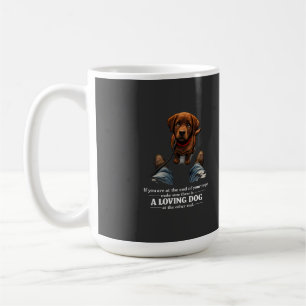 Een liefhebbende hond is nodig als je aan het eind koffiemok