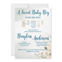 Een lieve babyjongen is op komst Baby Shower