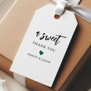 Een lieve dank u bruiloft of Vrijgezellenfeest gun Cadeaulabel