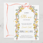 Een lieve kleine een citroen Baby shower Uitnodigi Kaart (Voorkant / Achterkant)