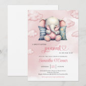 Een lieve kleine pinda schattige olifant op wolk kaart (Voorkant / Achterkant)