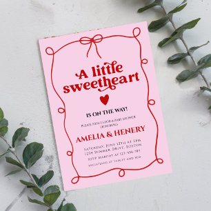 Een lieve schat van een meisje baby shower uitnodi kaart